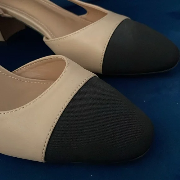 Two toned slingblack block heels - Picture 2 of 6